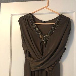 Brown/gray high low dress